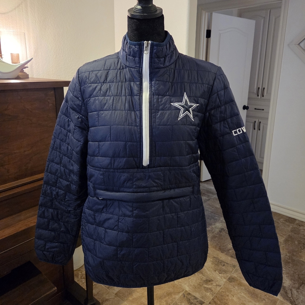 NFL Navy Quilted COWBOYS pullover with Logo